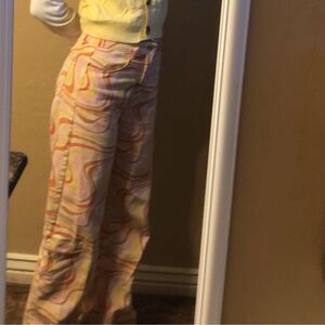 Fun Multicolor Swirl Pattern Jeans